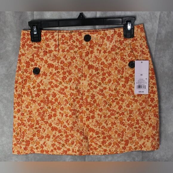 Women's High Rise Floral Chino Mini Skirt Size 8 - Picture 1 of 3